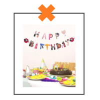 Papieren slinger Happy Birthday Lipstick